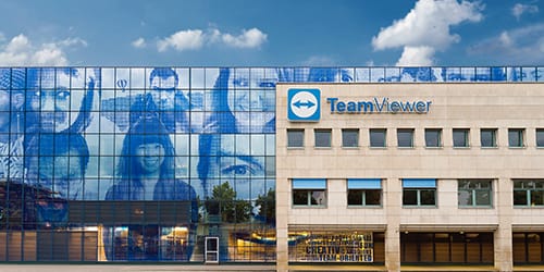 TeamViewer logo on the building