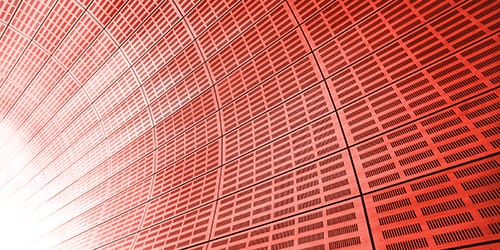 A red metal structure