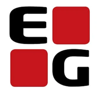 The image depicts the letters "E" and "G" in bold font, with the red squares serving as the background. This appears to be a logo or branding for a software or technology-related company or news source