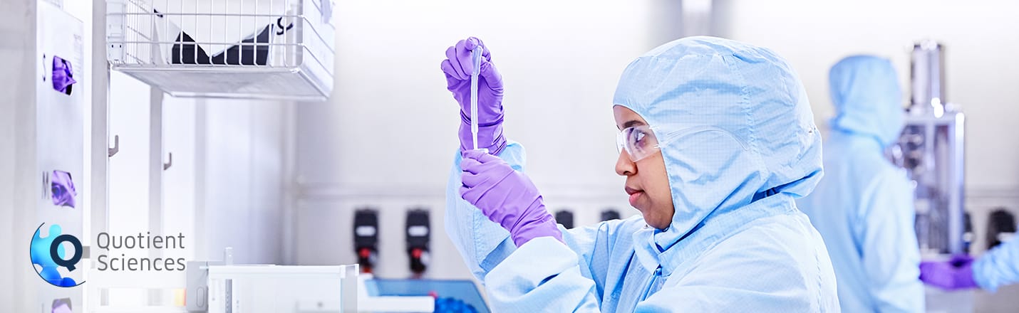 quotient sciences scientist in a research lab 